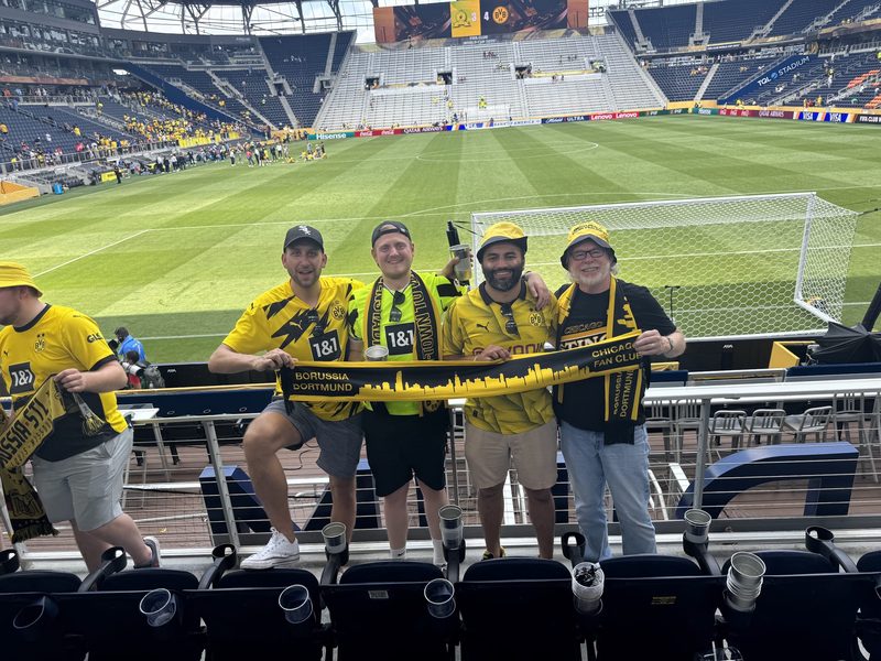 Scarves up in the stands
