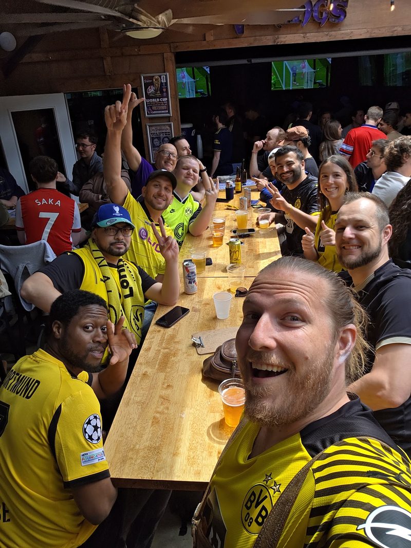 Champions League watch party at the bar